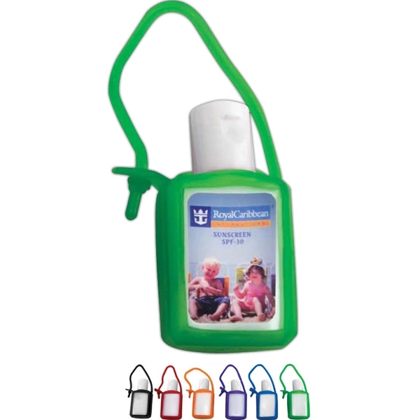 .5 oz sunscreen lotion SPF30 with silicone keychain case