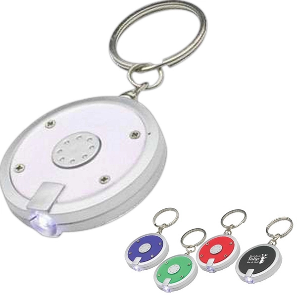 Round Simple Touch LED key chain