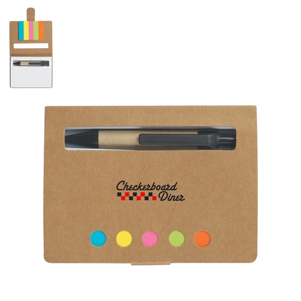 Eco-Friendly Memo Case With Sticky Flags &amp; Pen