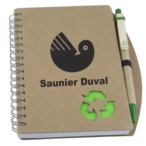 Recycled Cardboard Notebook w/Pen