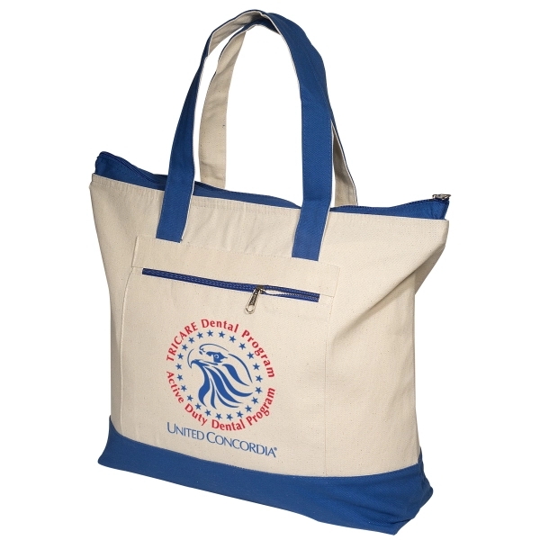 Zippered Cotton Boat Tote - Image 4