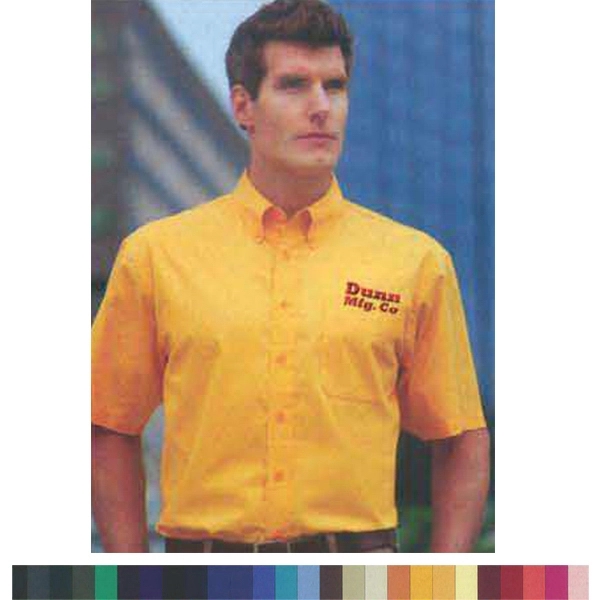Men's Short Sleeve Cotton/Poly Oxford Button-Down Shirt Rx