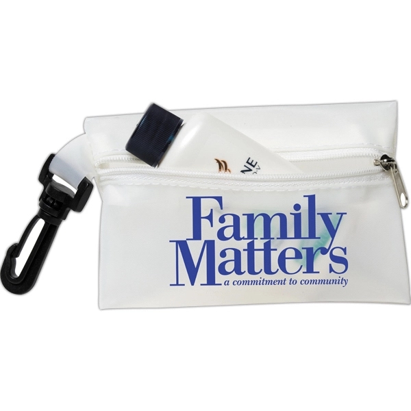 Translucent Zipper Storage Pouch with Plastic Hook - Image 3