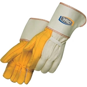 Golden Chore Gloves with Gauntlet Cuff