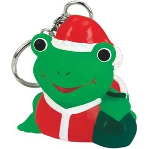 Rubber Santa Claus Frog Key Chain