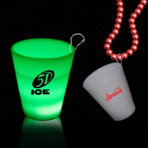 Green 2 oz Neon Look LED LightUp Glow Shot Glass with J Hook
