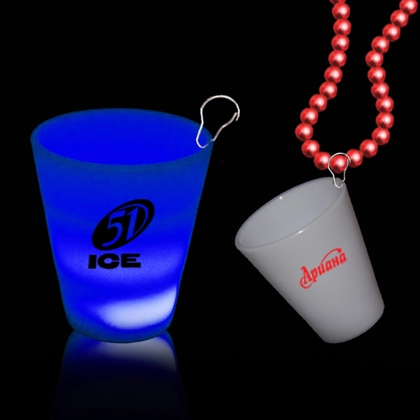 Blue 2 oz Neon Look LED Light Up Glow Shot Glass with J Hook
