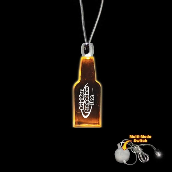 Bottle Amber Light-Up LED Acrylic Pendant Necklace