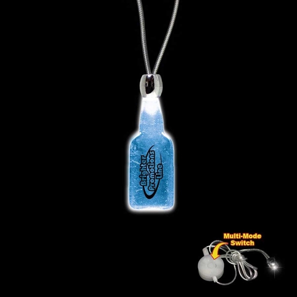 Bottle Blue Light-Up Acrylic Pendant Necklace