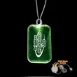 Dog Tag Green Light-Up Acrylic Pendant Necklace