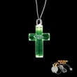 Cross Green Light-Up Acrylic Pendant Necklace