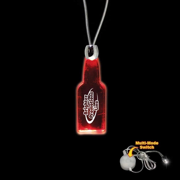 Bottle Red Light-Up Acrylic Pendant Necklace