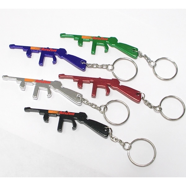 Rifle shape bottle opener key chain - Image 1