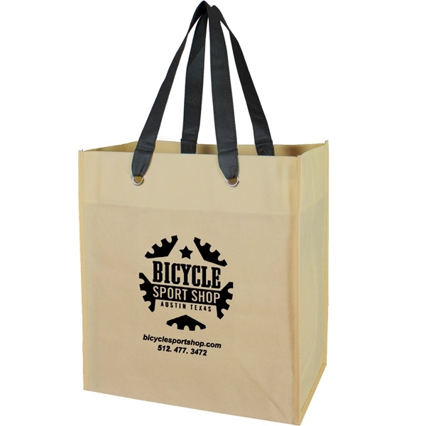 Non Woven Grocery Tote W/Grommets - Image 2