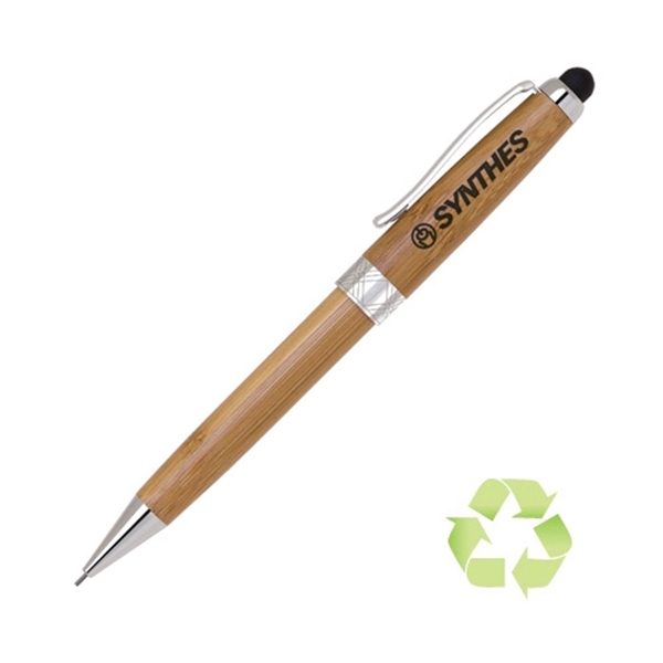 ECO Bamboo Twist Action Mechanical Pencil with Stylus