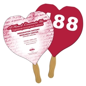 Heart Auction Sandwiched Hand Fan Full Color