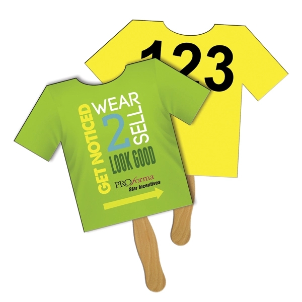 T-Shirt Auction Sandwiched Hand Fan Full Color - Image 1