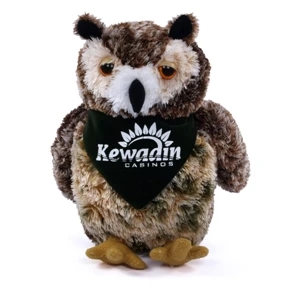 8" Osmond Owl with bandana and one color imprint