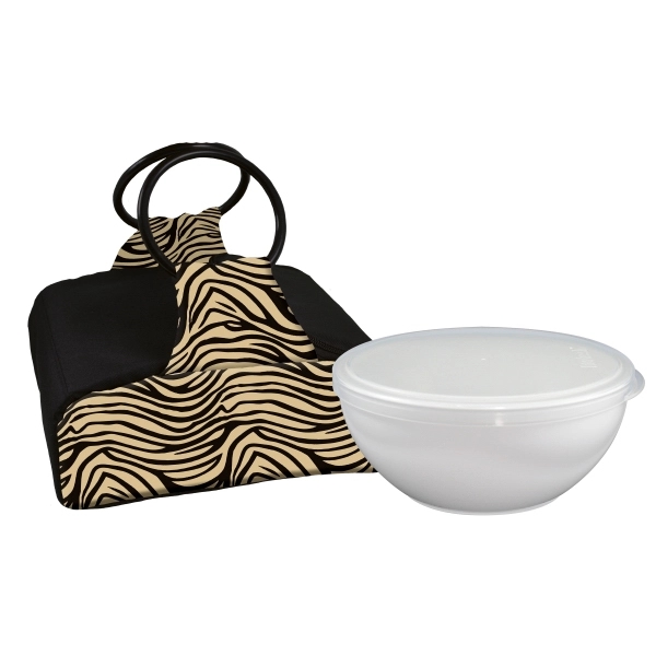 10 Cup Chiller Bowl w/ Bag and Lid - Zebra