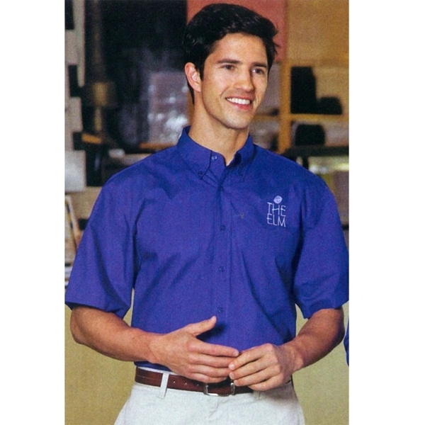 Men&apos;s Short Sleeve Cotton/Poly Easy Care Button Shirt Rx