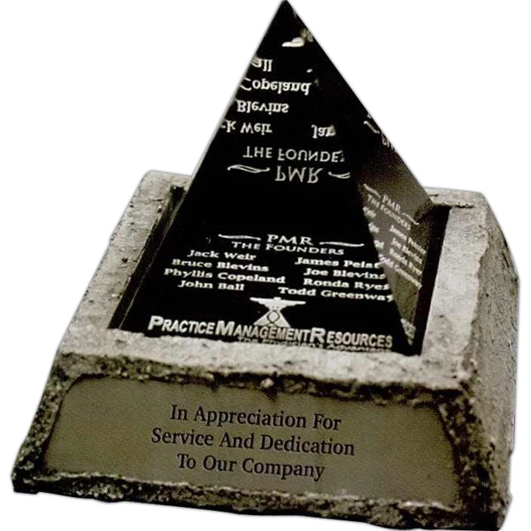 Acrylic Pyramid Award with Stone Base