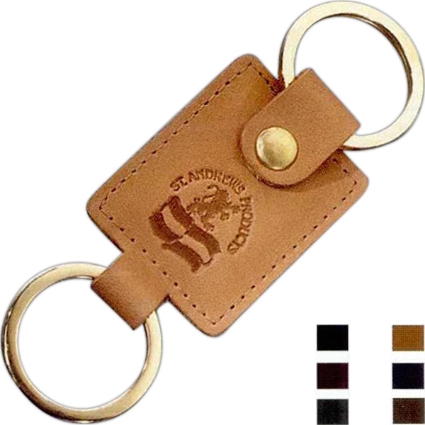 2 Ring Leather Key Fob