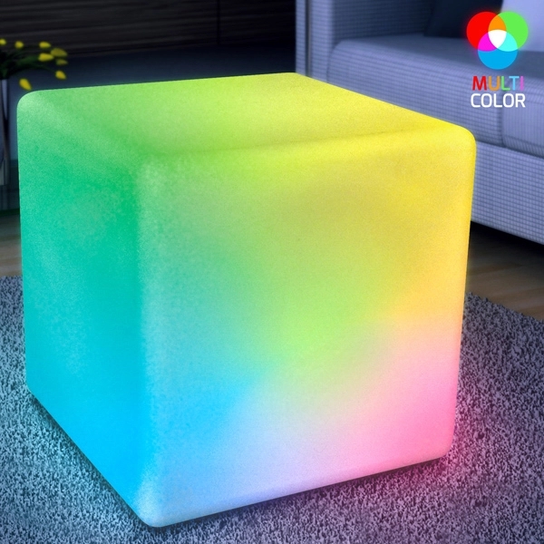 16" big LED cube light furniture - end table and stool