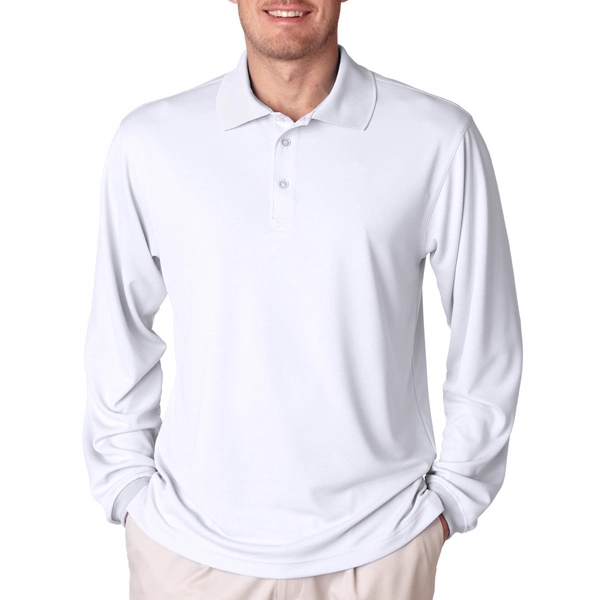 Adult Cool &amp; Dry Mesh Sport Long-Sleeve Polo