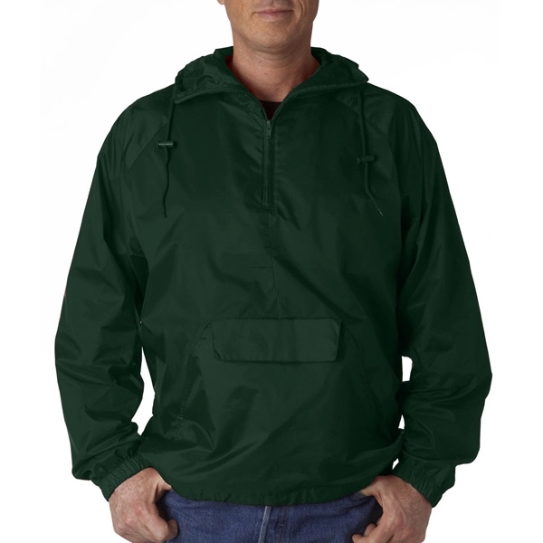 Adult 1/4-Zip Hooded Pullover Pack-Away Jacket