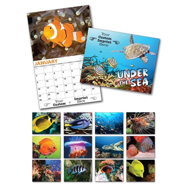 13 Month Custom Appointment Wall Calendar - UNDER THE SEA