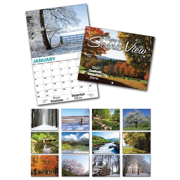 13 Month Custom Appointment Wall Calendar - SCENIC VIEW