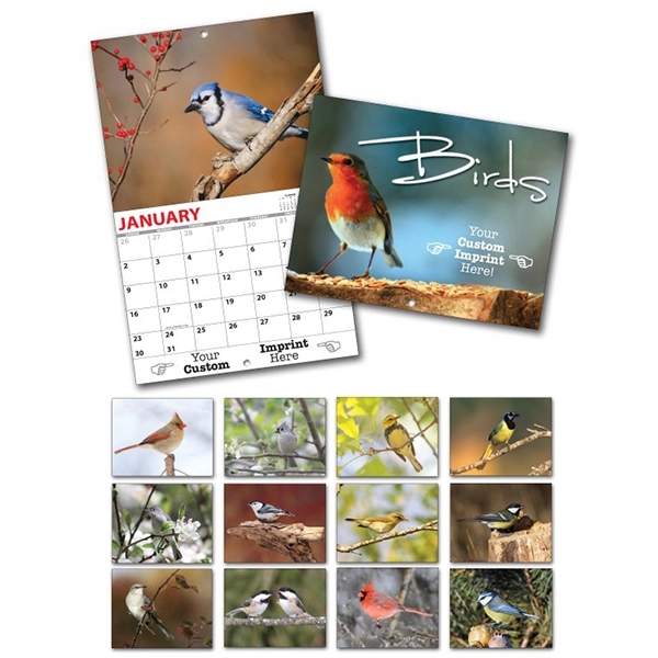 13 Month Custom Appointment Wall Calendar - BIRDS