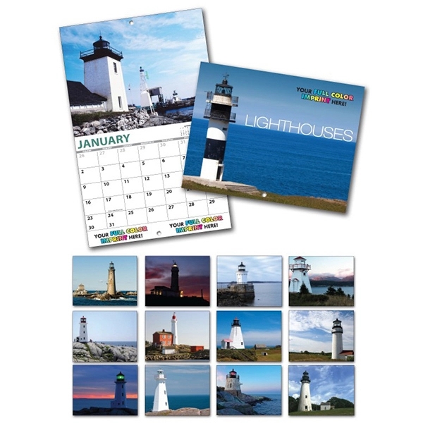 13 Month Custom Appointment Wall Calendar - LIGHTHOUSES