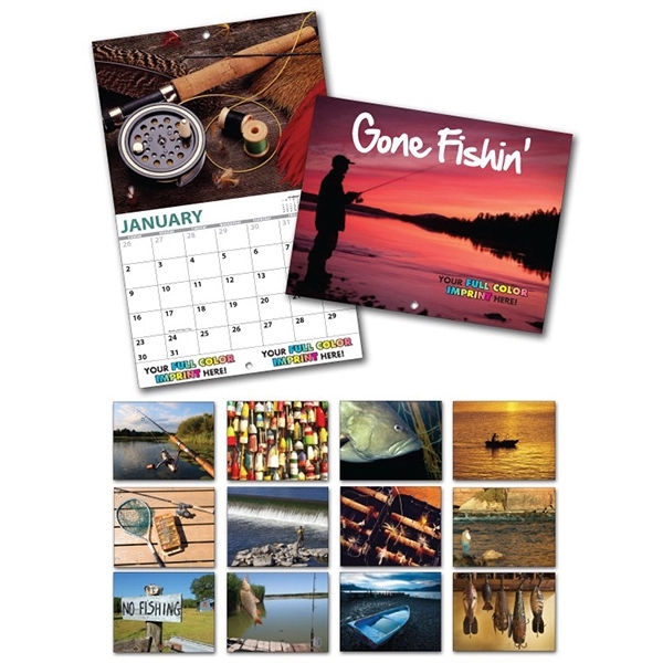13 Month Custom Appointment Wall Calendar - FISHING