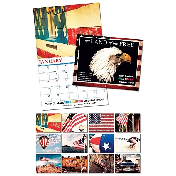 13 Month Custom Appointment Wall Calendar - LAND OF THE FREE