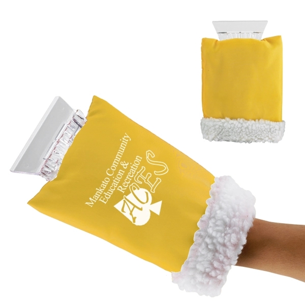 Ice Scraper Hand Mitten - Yellow Only