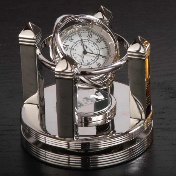 Celestial Silver Gimbal Clock