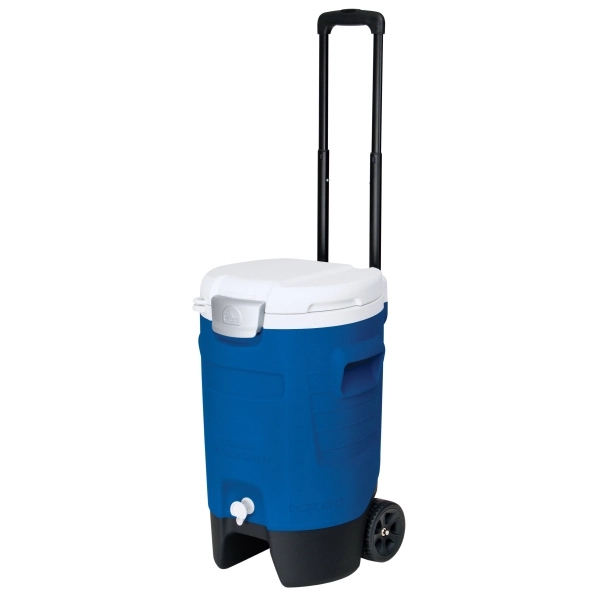 5 Gallon Sport Roller Beverage Cooler, Blue/White