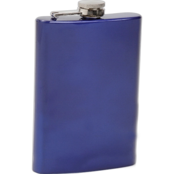 Maxam (R) 8oz Stainless Steel Flask with Blue-Tone finish
