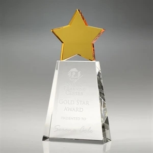 Award-Golden Star With Clear Base 7"