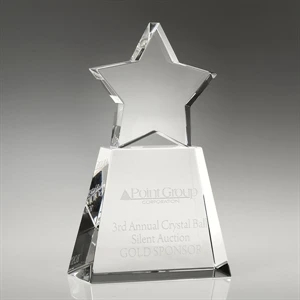 Award-Clear Star With Clear Base 6"