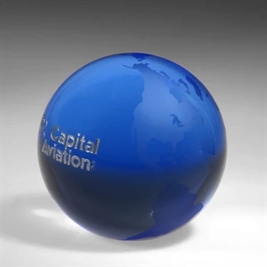 Award-Blue Globe  (Flat Bottom) 3 1/8"
