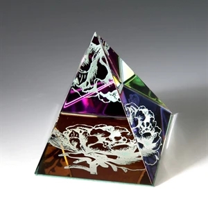 Award-Rainbow Colored Pyramid 2-1/8"h