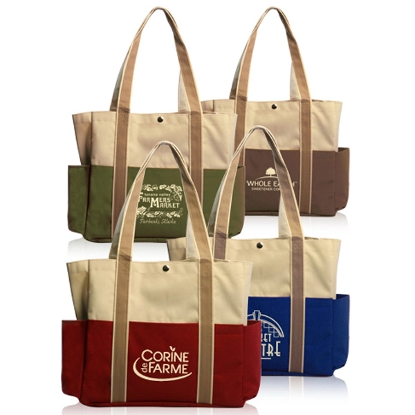Dual Color Shoulder Tote Bags - Image 1