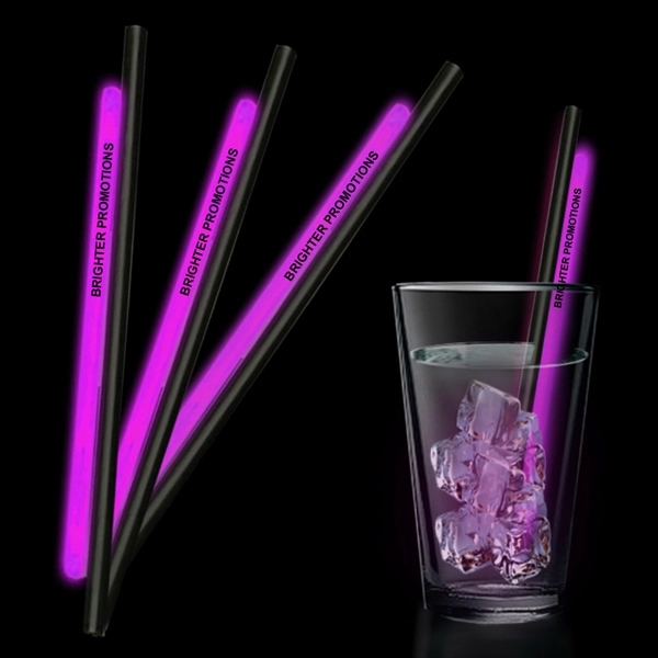 Pink 9&quot; Light Up Glow Straw