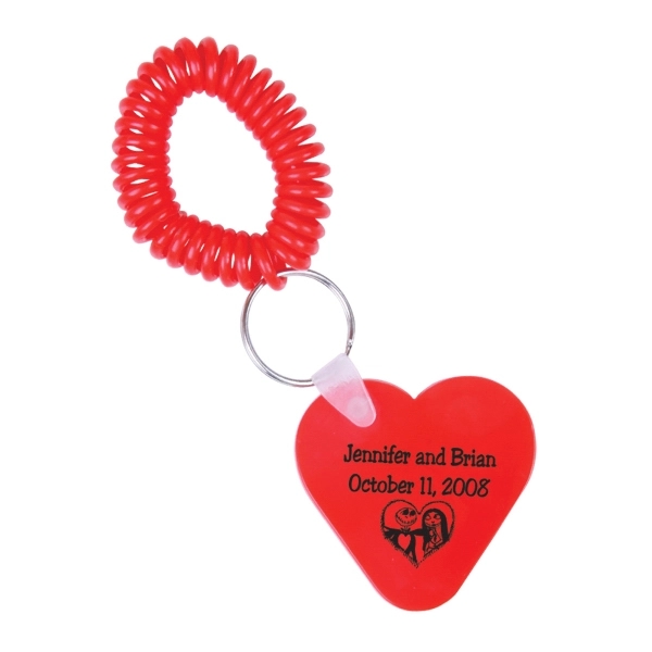Heart Key Chain with Coil