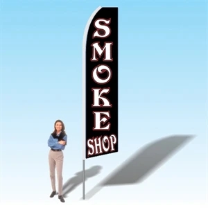 15FT Smoke Shop Black Advertising Banner Flag