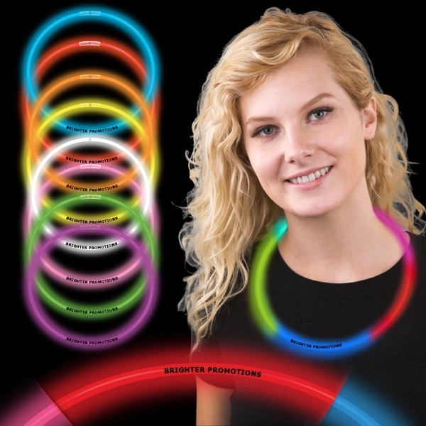 22&quot; Rainbow Supreme 5 Color Light Up Glow Necklace