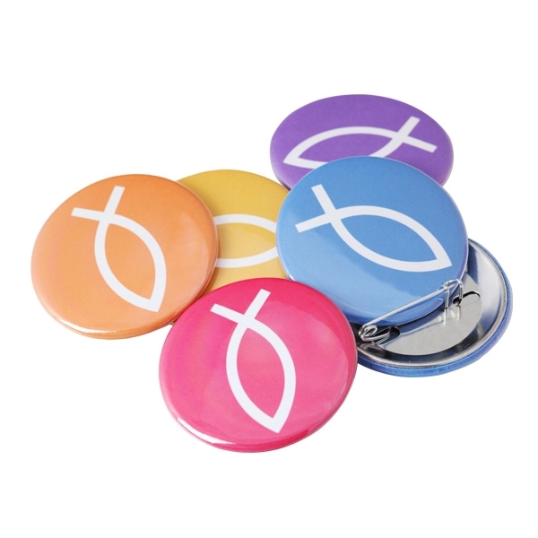 1.75&quot; Round Button with Pin Backing and Mylar Coating