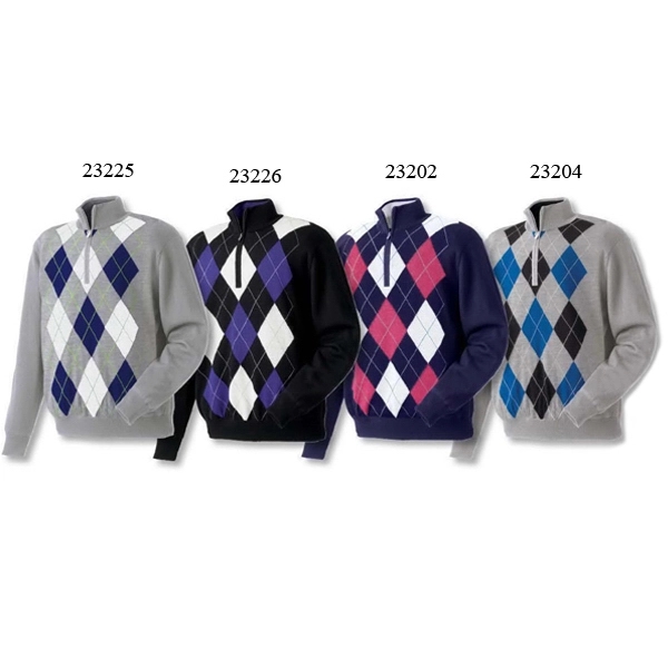Performance Lined Argyle Sweater Half-Zip